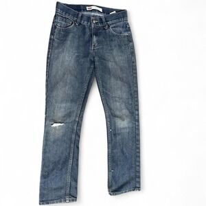 Levi's 511 slim blue jeans‎ with distressed knees Kids #distresseddenim
